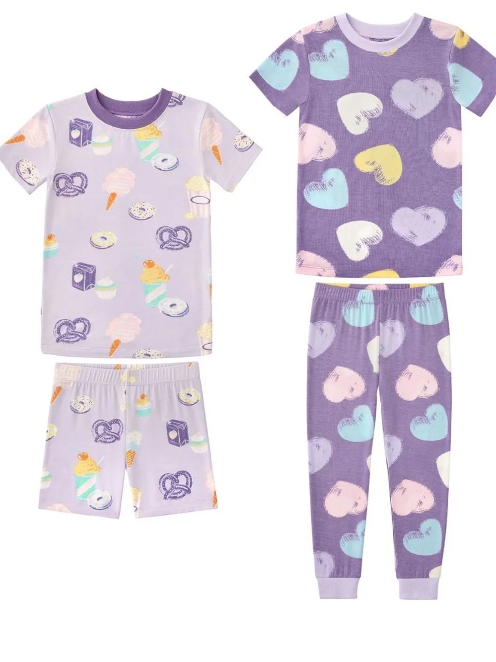 DreamMark Girls' Lavender Pajama Set - 4 Piece, Size 8